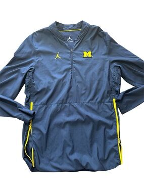 Jordan Navy and Yellow Michigan Pullover